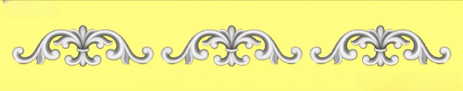 Mix - MIX-72 Elegant Fleur-de-lis Ornamental Border Relief Carving Design
